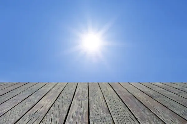 Drewniane podłogi z piękne światło słoneczne — Zdjęcie stockowe
