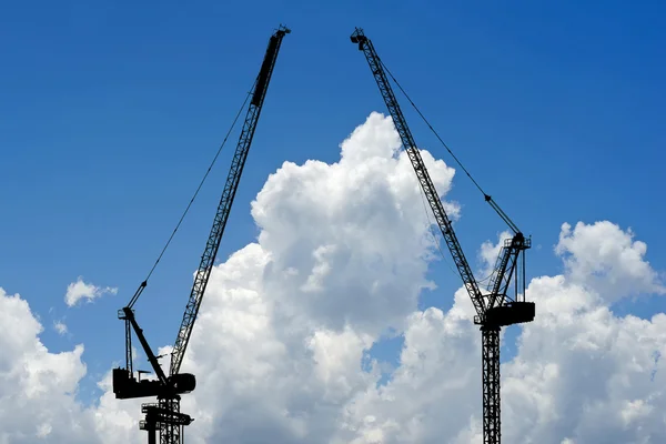 Silhouette of construction crane — Stock Photo, Image