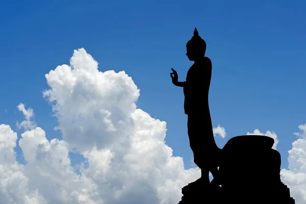 Silhouette of  buddha image — Stock Photo, Image