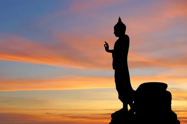 Silhouette of  buddha image — Stock Photo, Image