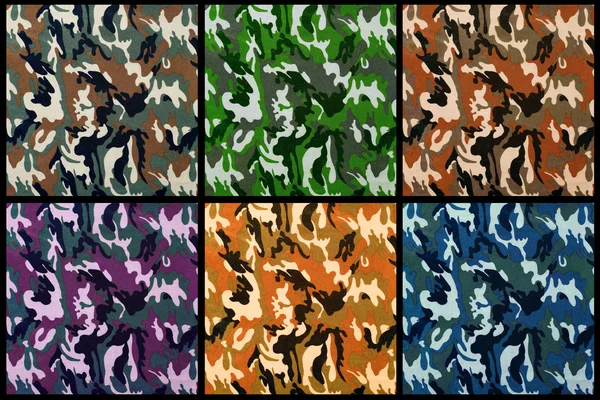 Set of exotic color camouflage as background — Stock Photo, Image