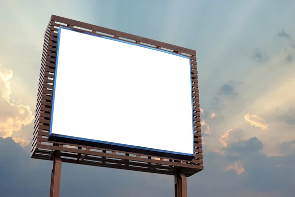 Blank billboard for advertisement on beautiful sky background — Stock Photo, Image