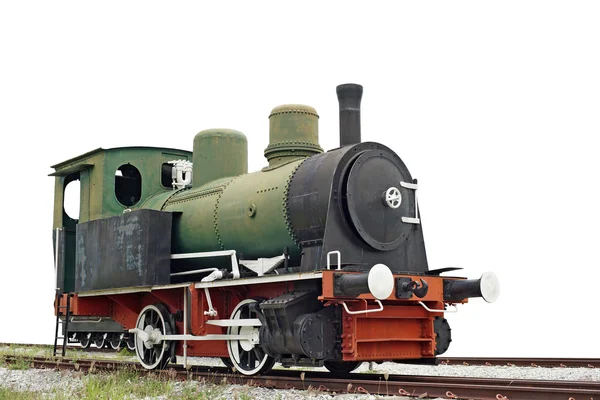 Viejo tren de locomotoras de vapor aislado en blanco — Foto de Stock