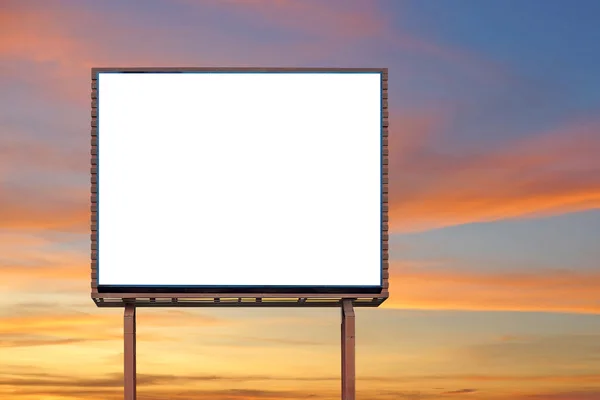 Blank billboard for advertisement on beautiful sky background — Stock Photo, Image