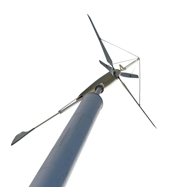 Windturbine voor hernieuwbare energie geïsoleerd op wit — Stockfoto