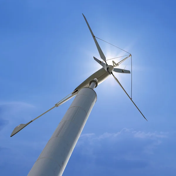 Windturbine voor hernieuwbare energie op mooie hemelachtergrond — Stockfoto