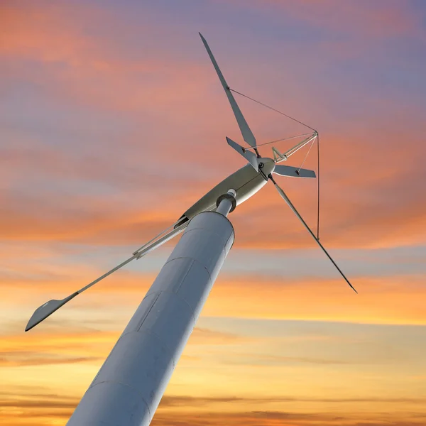 Windturbine voor hernieuwbare energie op mooie hemelachtergrond — Stockfoto