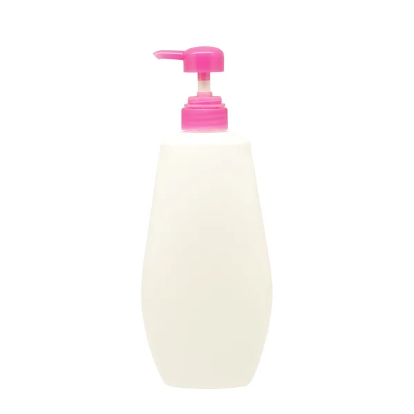 Biały plastik pompa izolat butelki na biały — Zdjęcie stockowe