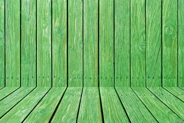 绿色木墙纹理与角度设计 — 图库照片