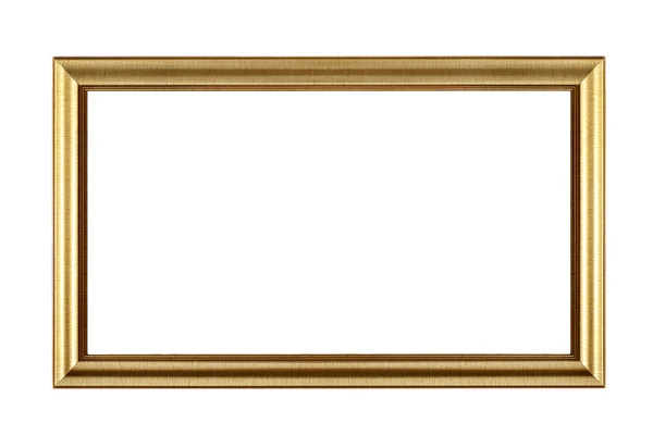 Antique golden picture frame isolated on white — Stock Photo, Image