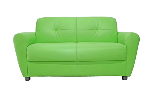 Mobilier canapé vert isolé sur blanc — Photo