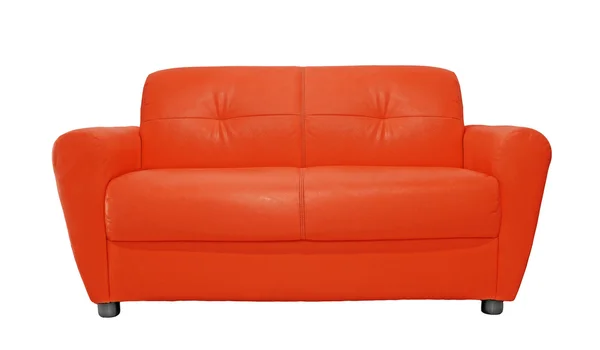 Červená pohovka nábytek izolované na bílém — Stock fotografie