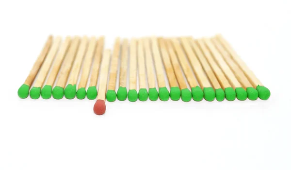 One matchstick standing out from other — Stock Photo, Image