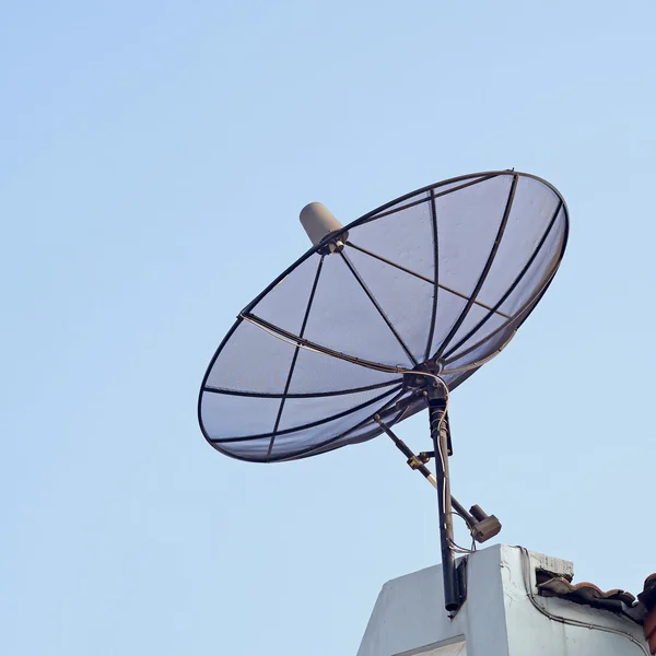 Satellite dish on roof — Stock Photo, Image