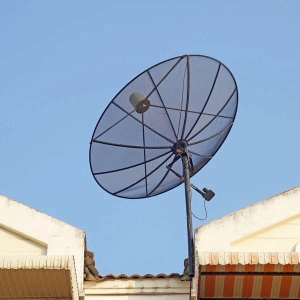 Satellite dish on roof — Stock Photo, Image