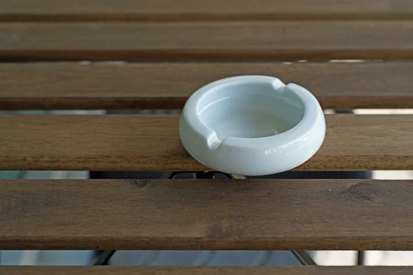 Empty white ashtray — Stock Photo, Image