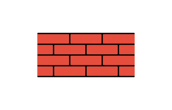 Wandpictogram Trendy Platte Stijl Geïsoleerd Witte Achtergrond Wall Brick Symbool — Stockvector