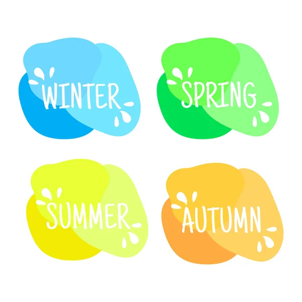 Winter Spring Summer Autumn Four Seasons Lettering Isolated Colours Seasons — Stock Vector