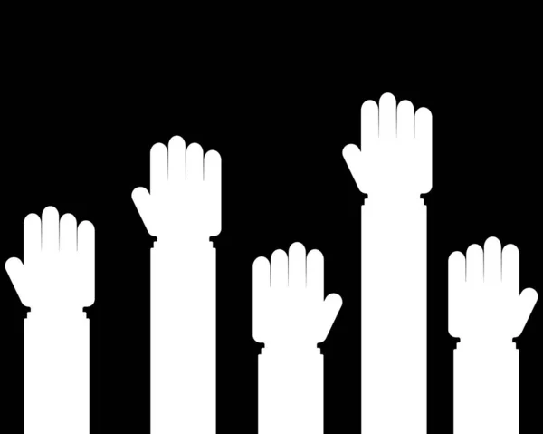 Руки Вверх Векторная Иллюстрация Концепция Единства Революции Борьбы Сотрудничества Плоский — стоковый вектор