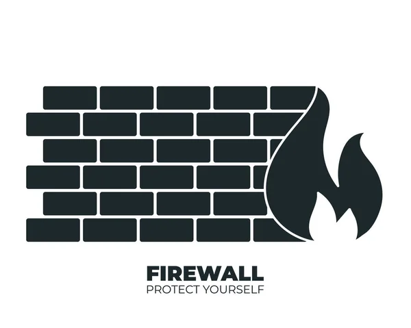 Firewall Ícone Design Isolado Fundo Branco Ilustração Vetorial — Vetor de Stock