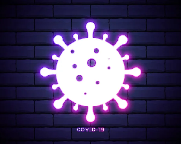 Ikona Koronavirového Neonu Pro Infografii Nebo Webové Stránky Epidemic Coronavirus — Stockový vektor
