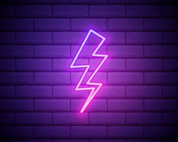 Neon Ikone Der Violetten Und Violetten Elektrischen Energie Vektor Illustration — Stockvektor