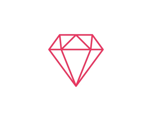 Ícone Contorno Diamante Estilo Design Plano Mínimo Moderno Ilustração Vetor — Vetor de Stock