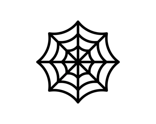 Minimalistický Symbol Symbolu Ikony Plochým Obrysem Pavoučího Webu — Stockový vektor