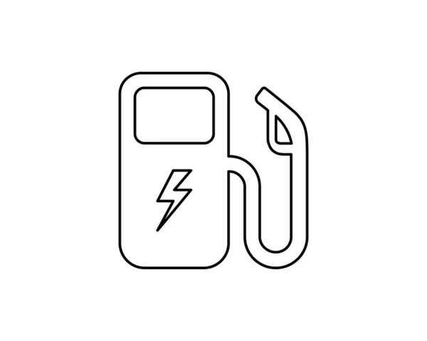 Straßenschilder Und Markierungen Design Für Elektroauto Ladestation Oder Punkt — Stockvektor