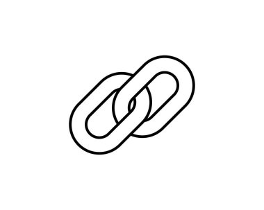 zincir bağlantısı simgesi - vektör çizimi beyaz arkaplanda izole edildi .