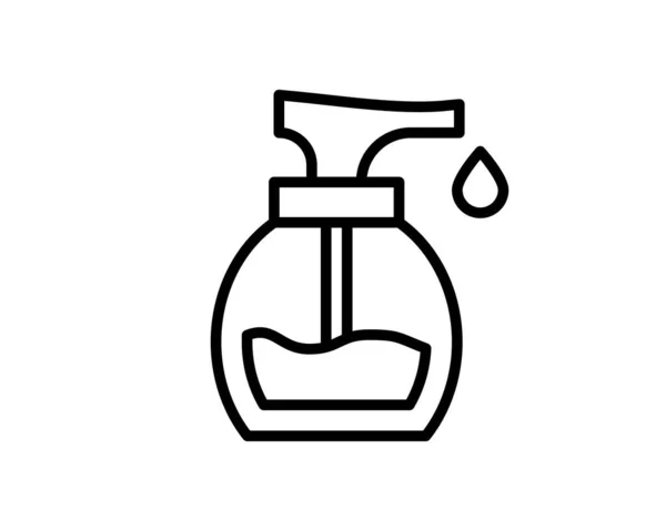 Bouteille Savon Liquide Avec Icône Glyphe Goutte Symbole Silhouette Gel — Image vectorielle