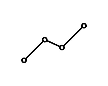 Yükselen okla büyüyen grafikler. Düz vektör web simgesi ya da beyaz arkaplan üzerine imza. Koleksiyon modern trend tasarım biçimi illüstrasyon sembolü.