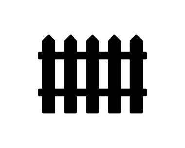 Çit simgesi. Düz vektör web simgesi ya da beyaz arkaplan üzerine imza. Koleksiyon modern trend tasarım biçimi illüstrasyon sembolü.