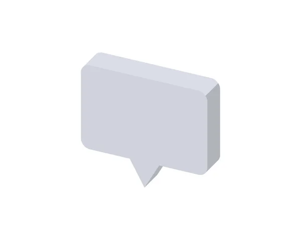 Message Chat Bulle Vocale Parler Icône Plate Isométrique Dialogue Illustration — Image vectorielle