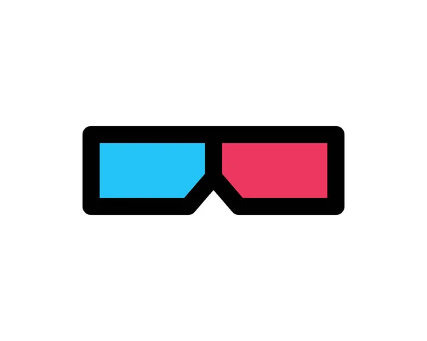 3D眼镜图标 白色背景上孤立的黑色图标 3D眼镜轮廓 简单的图标 网页及流动应用程序设计元素 — 图库矢量图片