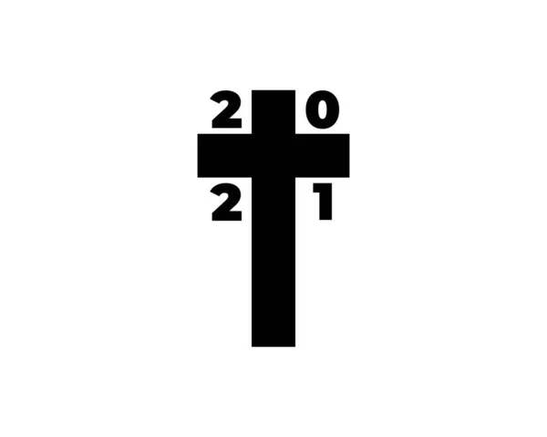 Religión Cruz Icono Vector Ilustración Sobre Fondo Blanco 2021 Cruz — Vector de stock