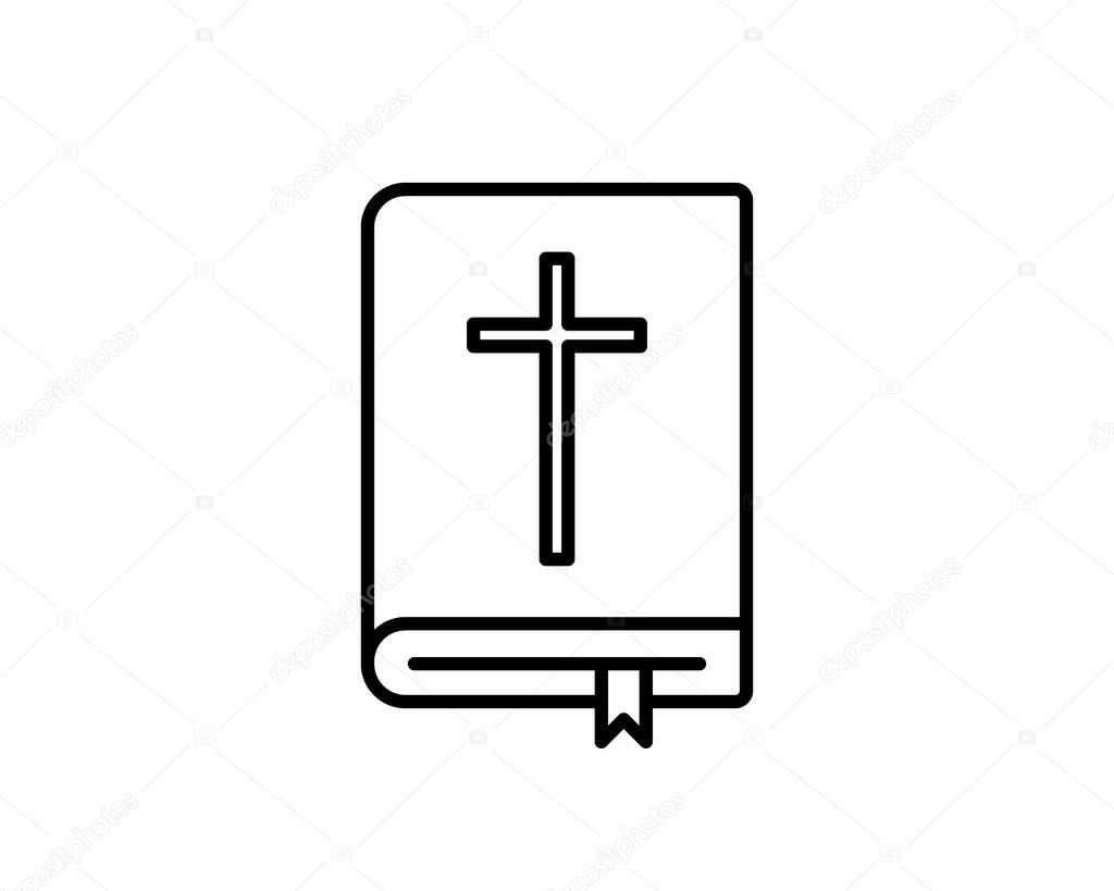 Bible Icon in trendy flat style isolated on grey background. Religion symbol for your web design, logo, UI. Vector illustration, EPS10