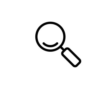 Büyüteç beyaz arka planda izole edilmiş. Simgeyi Ara. Vektör illüstrasyonu