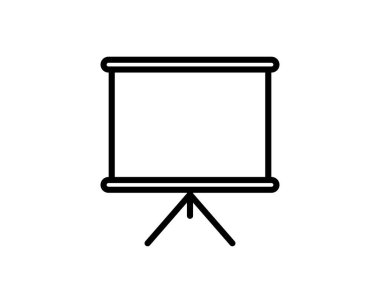 Tanıtım panosu simgesi. Şema ve Diyagram sembolü. Beyaz arkaplanda grafiksel element. Renkli, düz sunum simgeleri. Vektör illüstrasyonu.