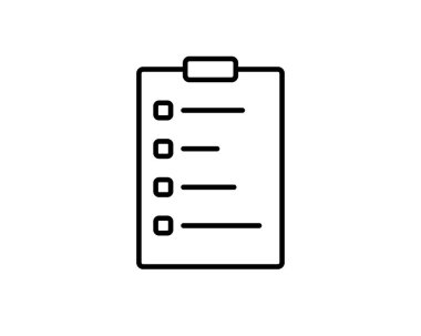 Uygulamalar ve web siteleri için pano kontrol listesi veya pano anket çizelgesi çizelgesi resim vektörü simgesi.