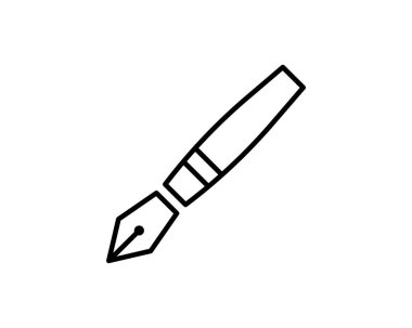 Mürekkep Kalemi simgesi EPS 10, soyut işaretler düz tasarım, web sitesi veya uygulama için modern izole rozet - stok bilgi grafikleri