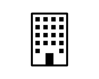 Vektör binası simgesi. Kaliteli grafik tasarımı. Modern işaretler, taslak semboller koleksiyonu, web siteleri, web tasarımı, mobil uygulama, bilgi grafikleri için ayarlanmış basit ince çizgi simgeleri.