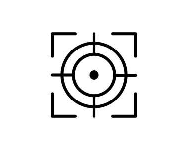 odaklanma simgesi. Beyaz arkaplanda yüksek kaliteli odaklanma simgesi. Kullanıcı arayüzü koleksiyonundan düz trend vektör odak sembolü. Web ve mobil için kullan.