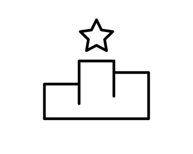 Şampiyon çizgi ikonu. Kazanan ve başaran, podyum sembolü. logo. Tasarım yenilebilir vuruşlar. Tasarımın için. Stok - Vektör illüstrasyonu.