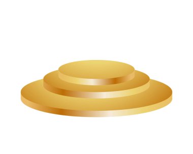 Altın ödüllü iş konseptleri podyumu, podyum objesi. Vektör illüstrasyonu.