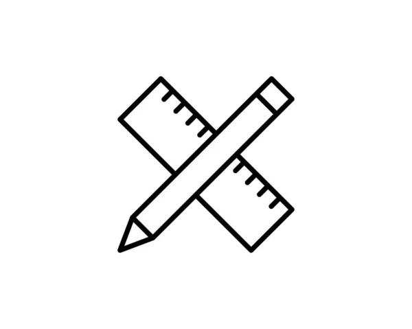 Moda tasarımı için kalem ve cetvel simgesi. Vektör grafik çizimi. Web sitesi tasarımı, uygulama, logo ve ui için kalem ve cetvel simgesi. Vektör dosyası. EPS 10