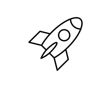 Kampanya fırlatma vektör simgesi, roket sembolü. Web sitesi veya mobil uygulama için modern, basit düz vektör çizimi.