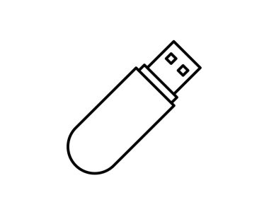 USB Kablosuz alıcı simgesi - vektör minimal USB Wi-Fi adaptör konsept sembolü veya dizayn ögesi.