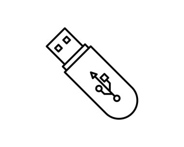 USB Kablosuz alıcı simgesi - vektör minimal USB Wi-Fi adaptör konsept sembolü veya dizayn ögesi.