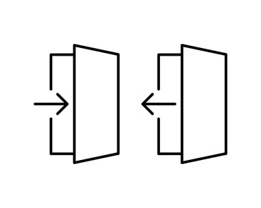 Kapı Simgesi beyaz arka planda izole edildi. Web siteniz için açık kapı sembolü, logo, uygulama, UI. Vektör illüstrasyonu, EPS10